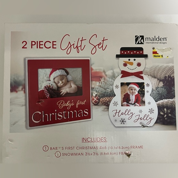 Malden Snowman & Baby's 1st Christmas Frame 2-piece Gift Set NEW in box MSRP $50 - Picture 4 of 6